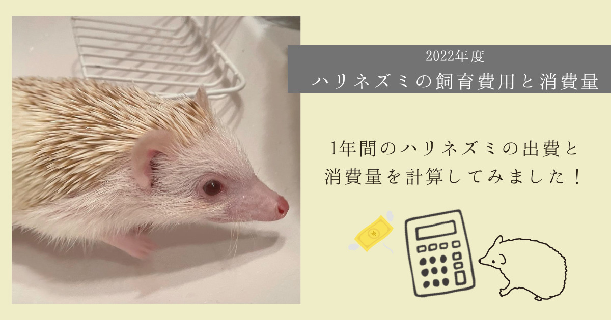 2022年度ハリネズミ飼育費用と消費量を計算してみました！ | はり 